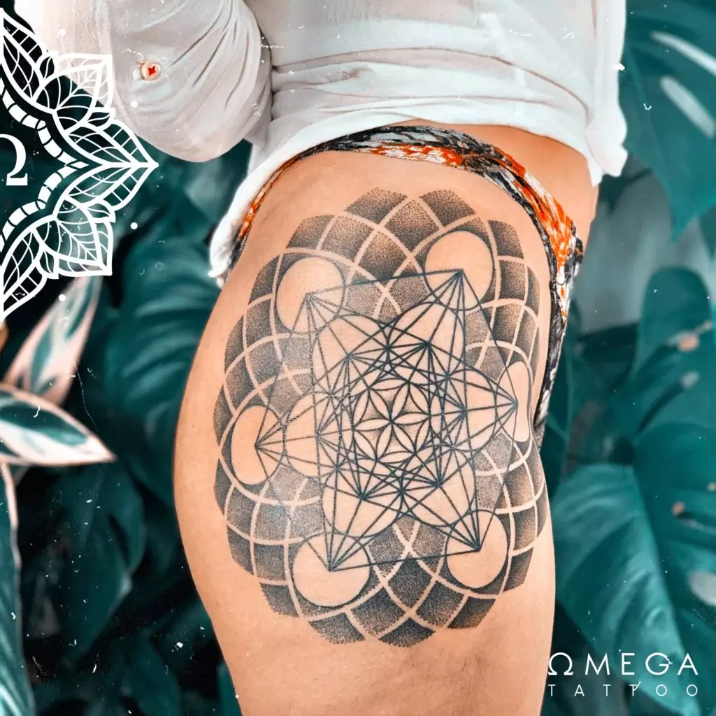 Metatron Cube Mandala Tattoo